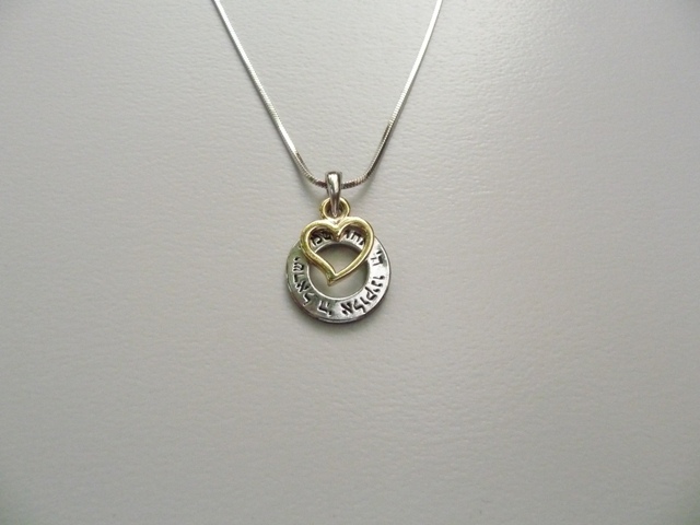 Rhodium Plated Shema Israel w/Heart Symbol Pendant