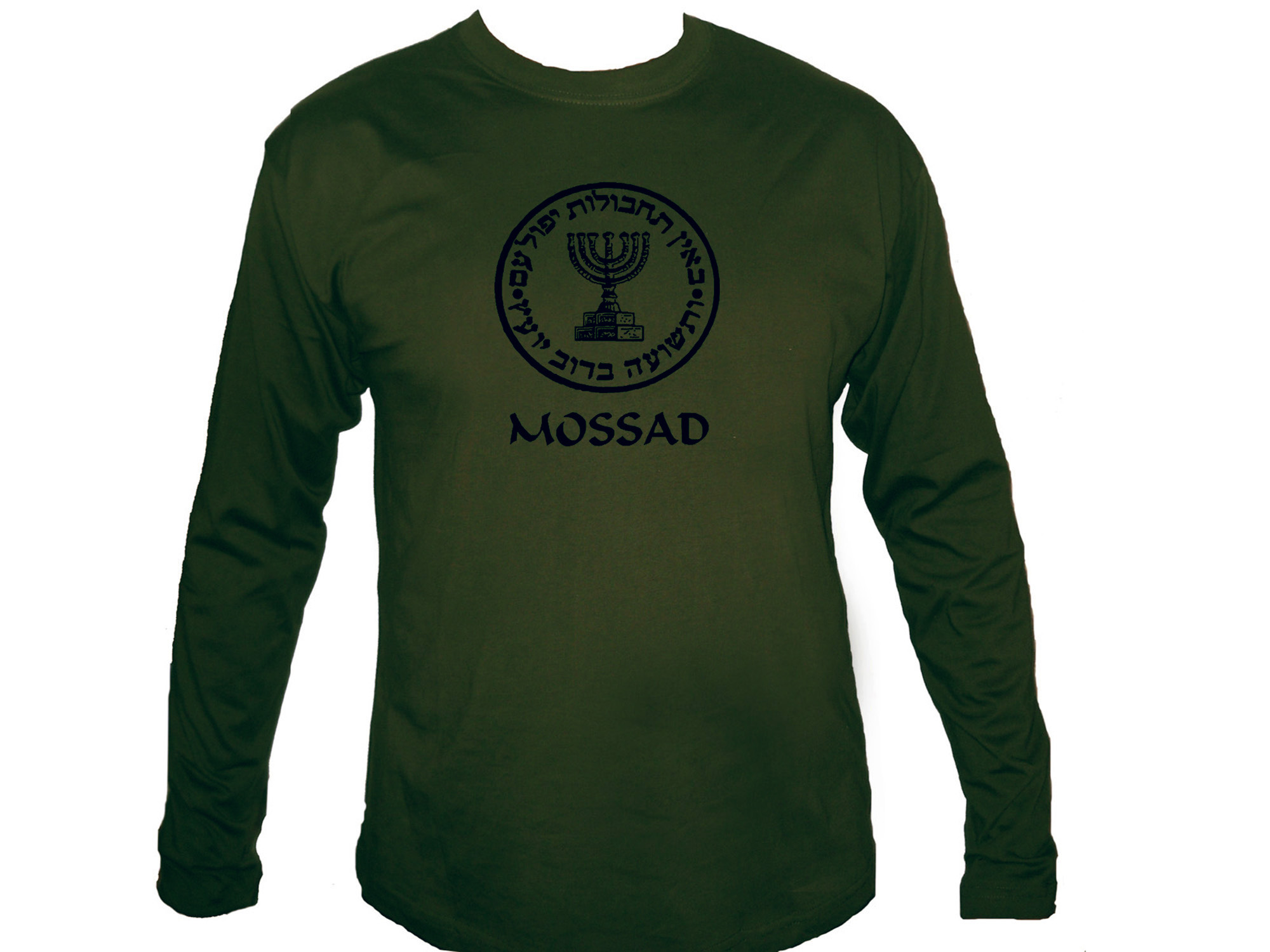 Mossad Long Sleeve Israel army green t-shirt