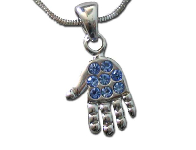 Israel judaica Hamsa Pendant With Crystals