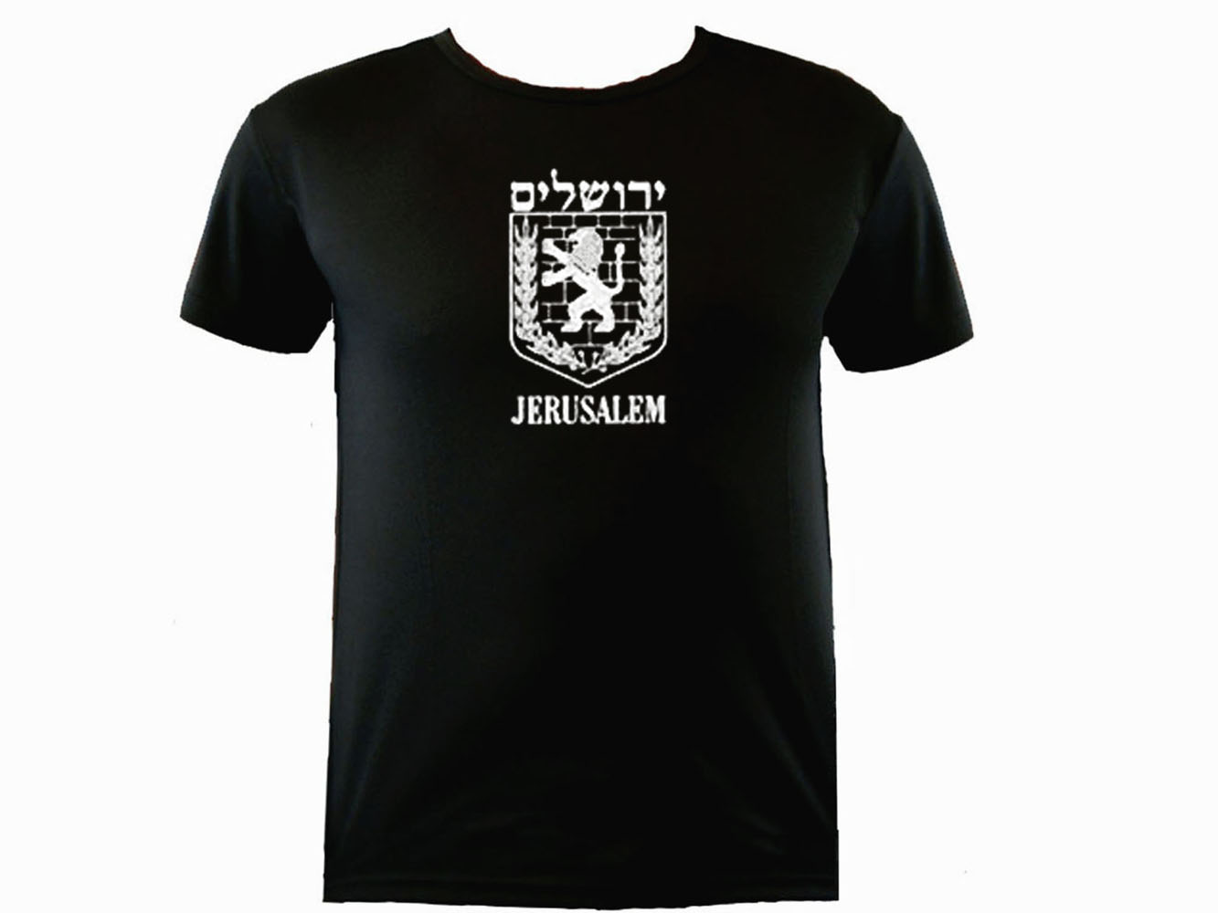 Jerusalem city emblem -the Lion Hebrew/English sweat resistant t-shirt