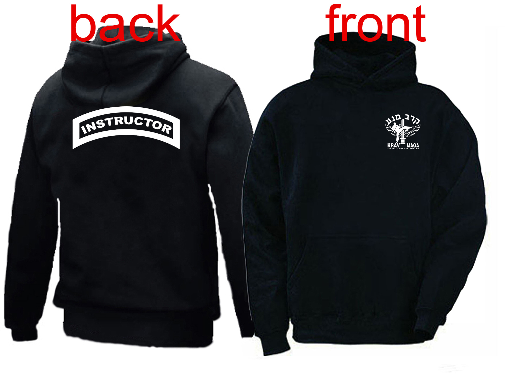 Krav Maga Instructor black hooded sweatshirt