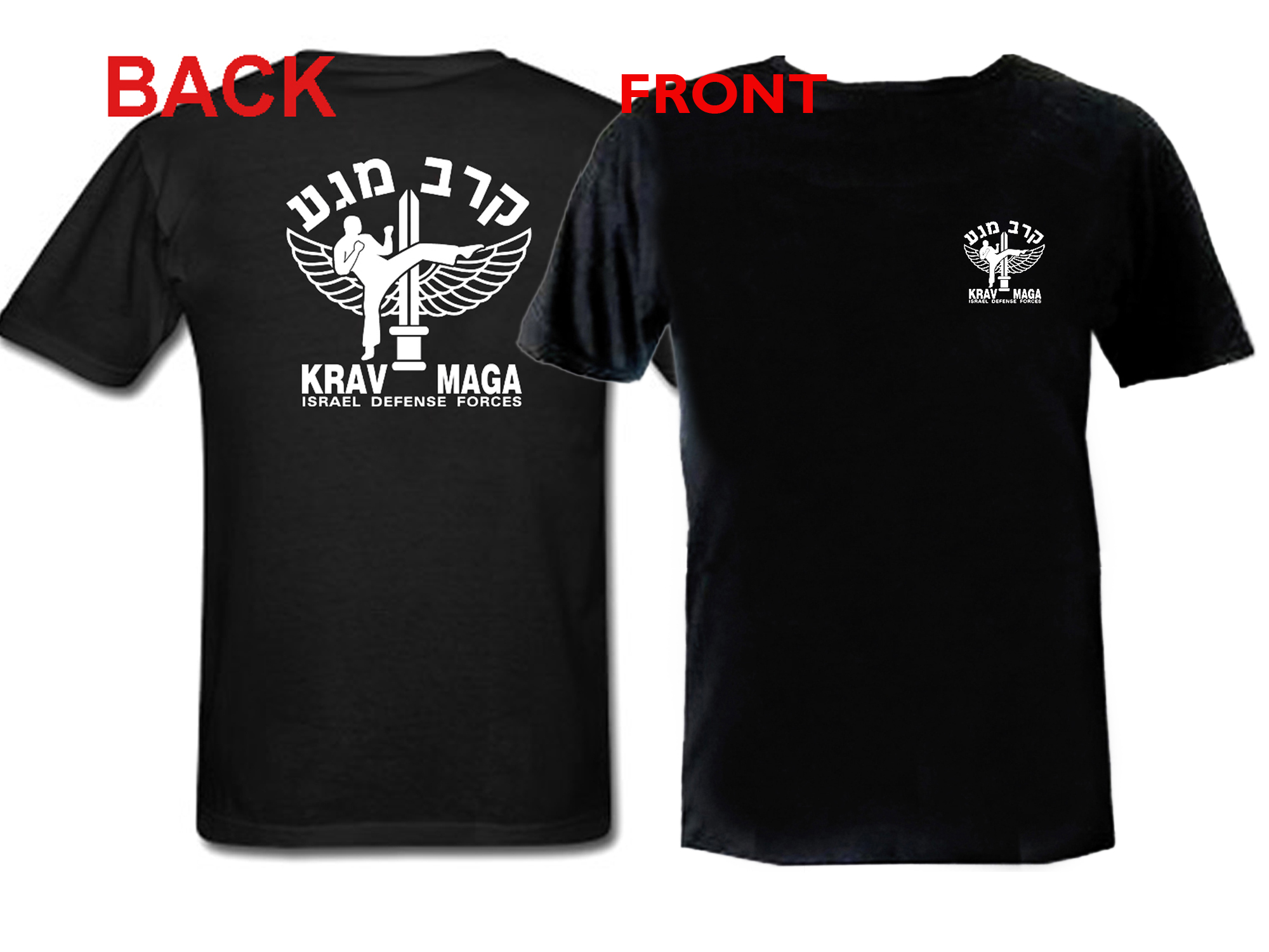 Krav maga front & back print 100% cotton t-shirt