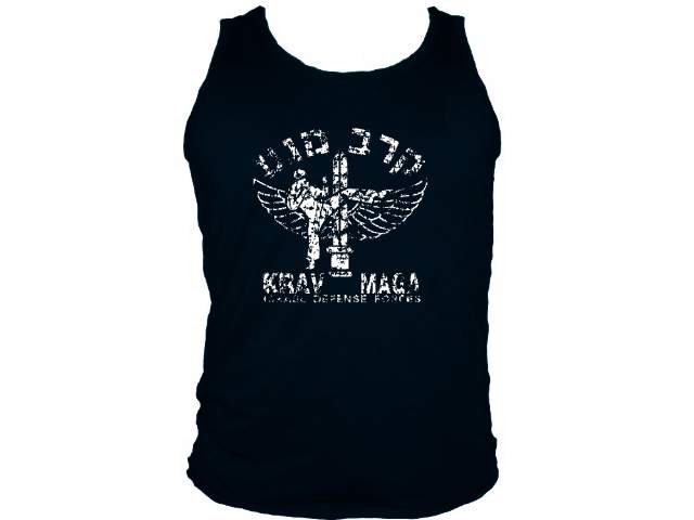 IDF Krav Maga (Close Combat, Martial Arts) distressed print muscle tank top