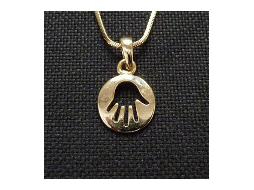 Israel judaica Rhodium Plated Hamsa with chain