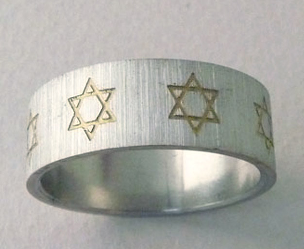 Star of David Jewish Star Stainless Hebrew Torah Ring