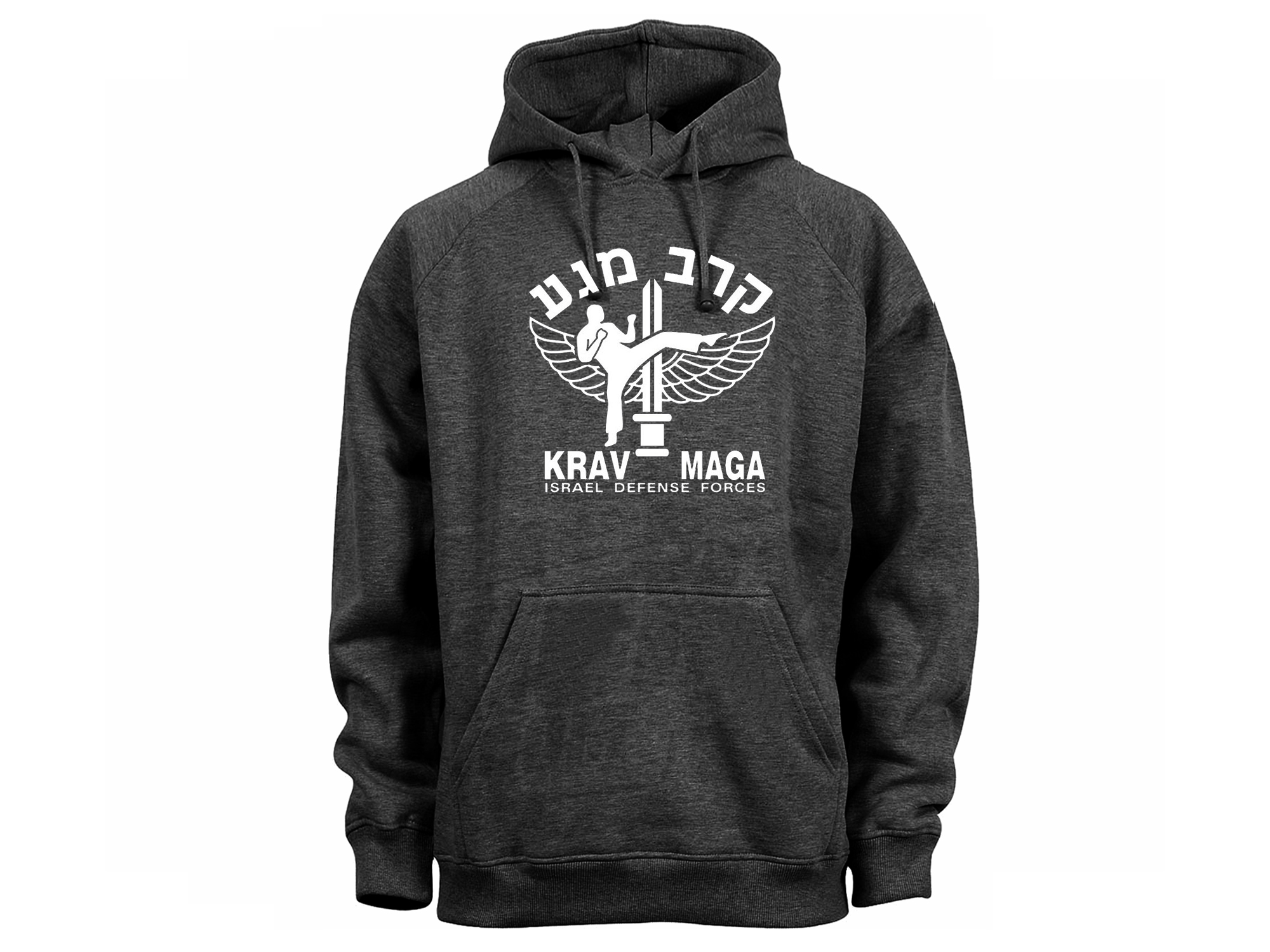 Krav Maga emblem dark heather gray hoodie
