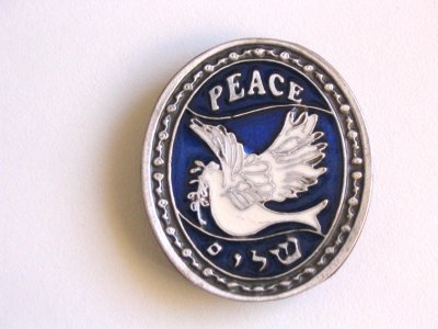 Shalom (peace dove) metal refrigerator magnet