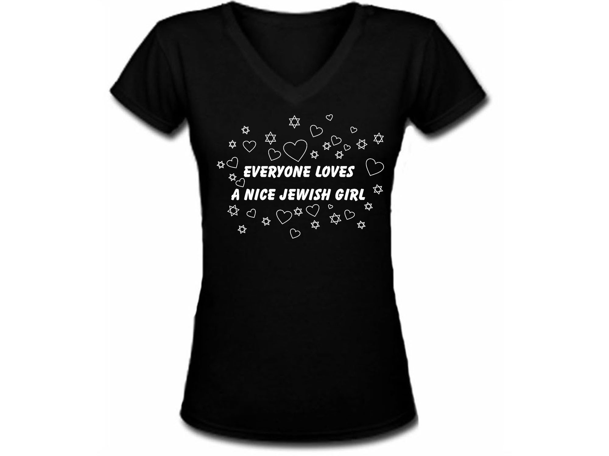 Everyone loves a nice Jewish girl funny women black t-shirt