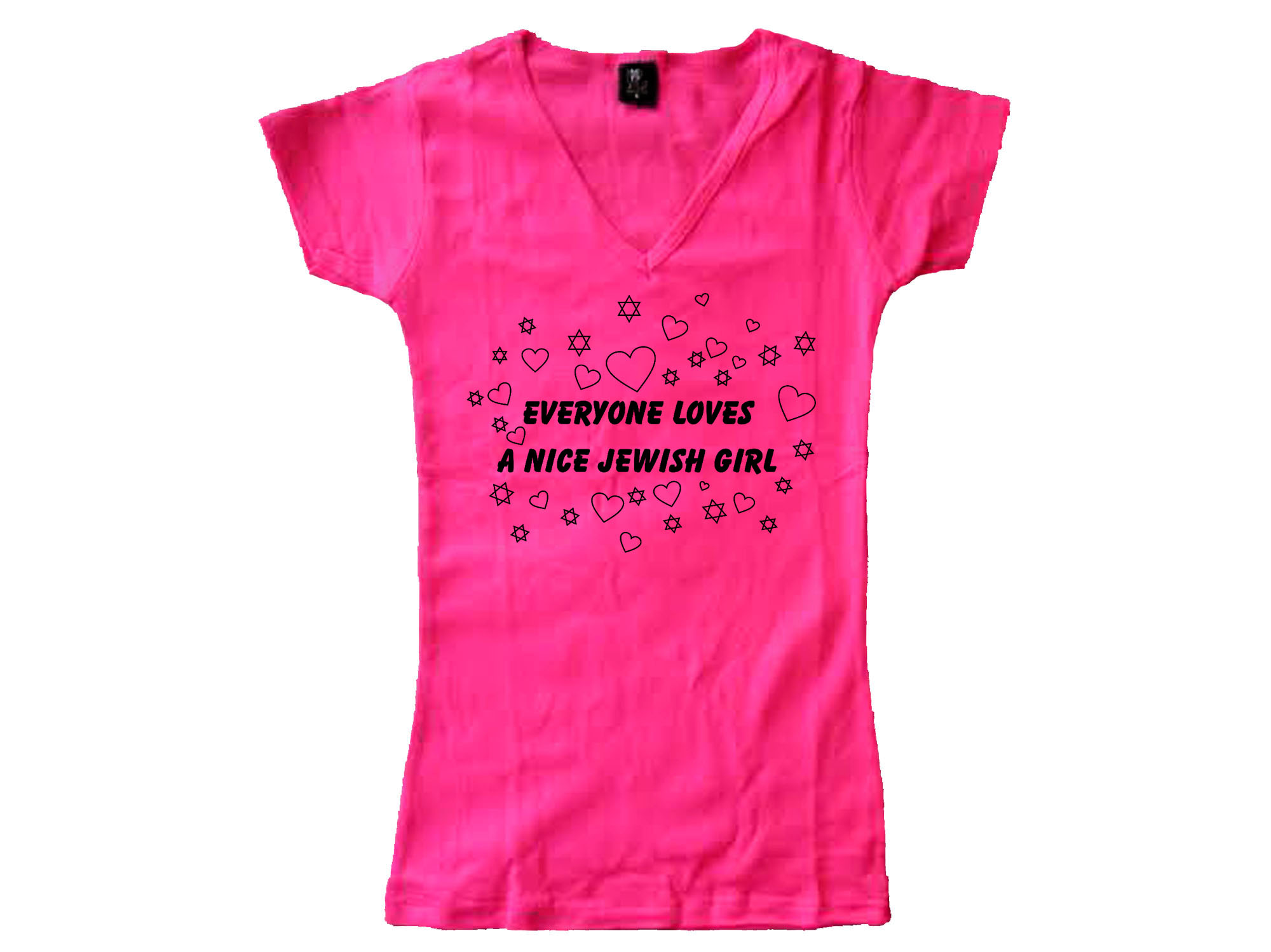 Everyone loves a nice Jewish girl funny women pink t-shirt