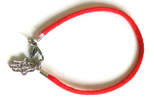 Hamsa Charm On Red String Kabbala Bracelet