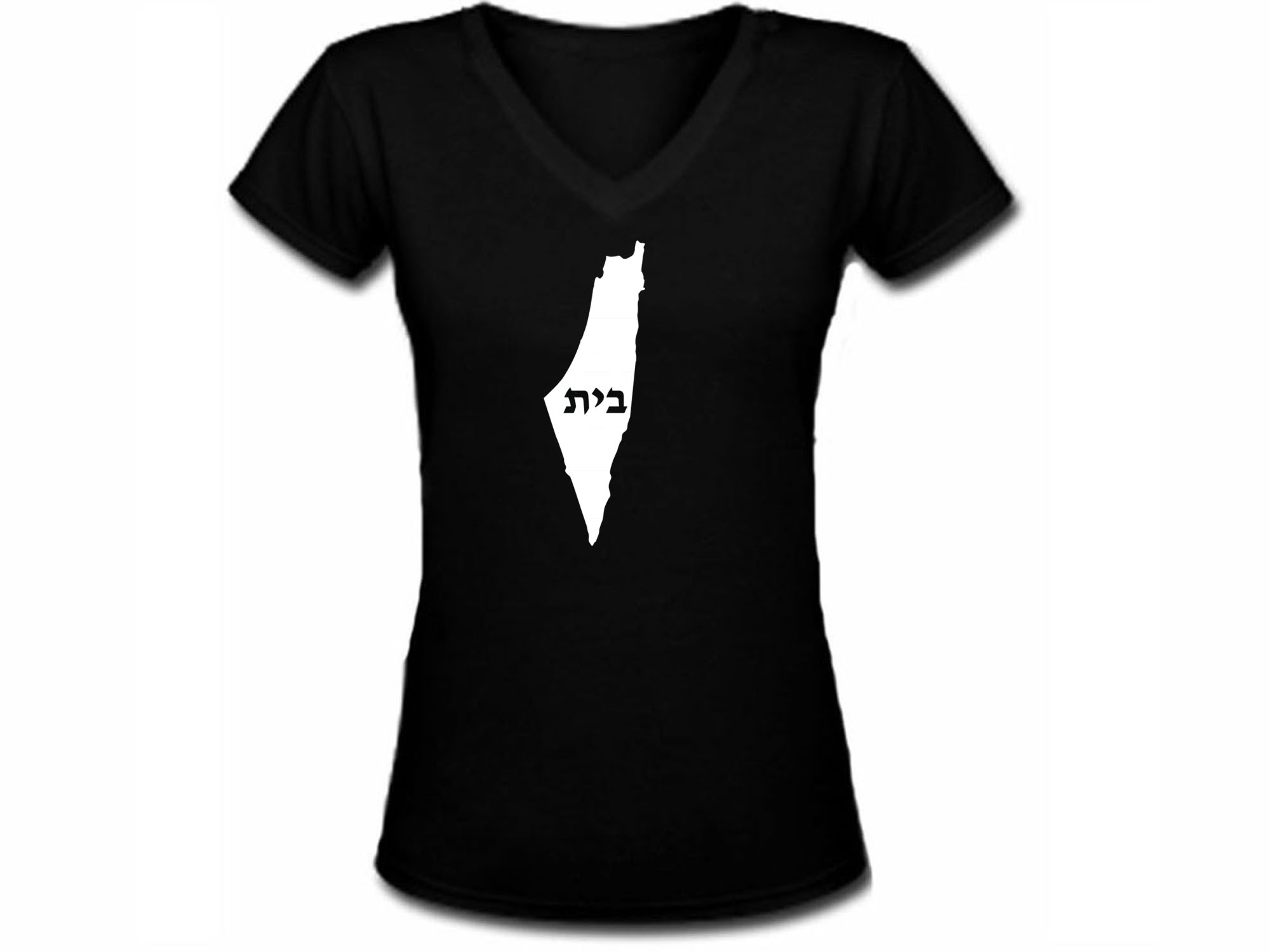 Israel map w Home Bait in Hebrew women t-shirt