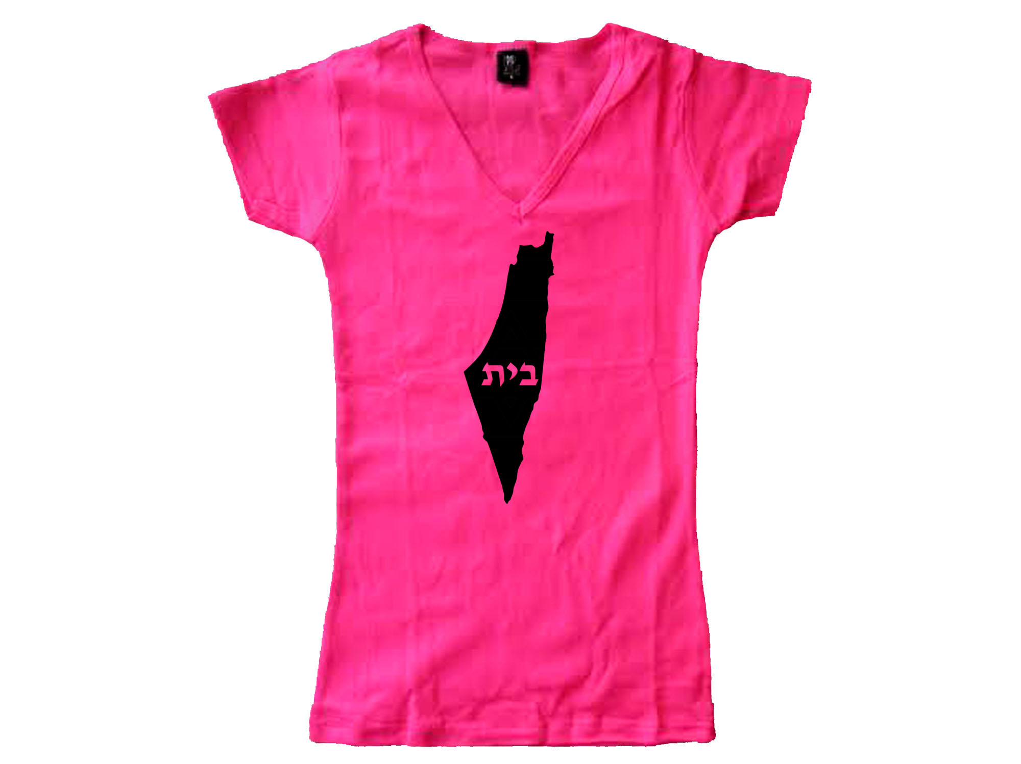 Israel map w Home Bait in Hebrew women t-shirt 2