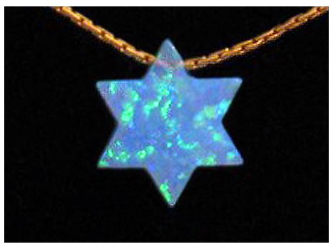 Opal Magen David (Star of David) Goldfilled Chain