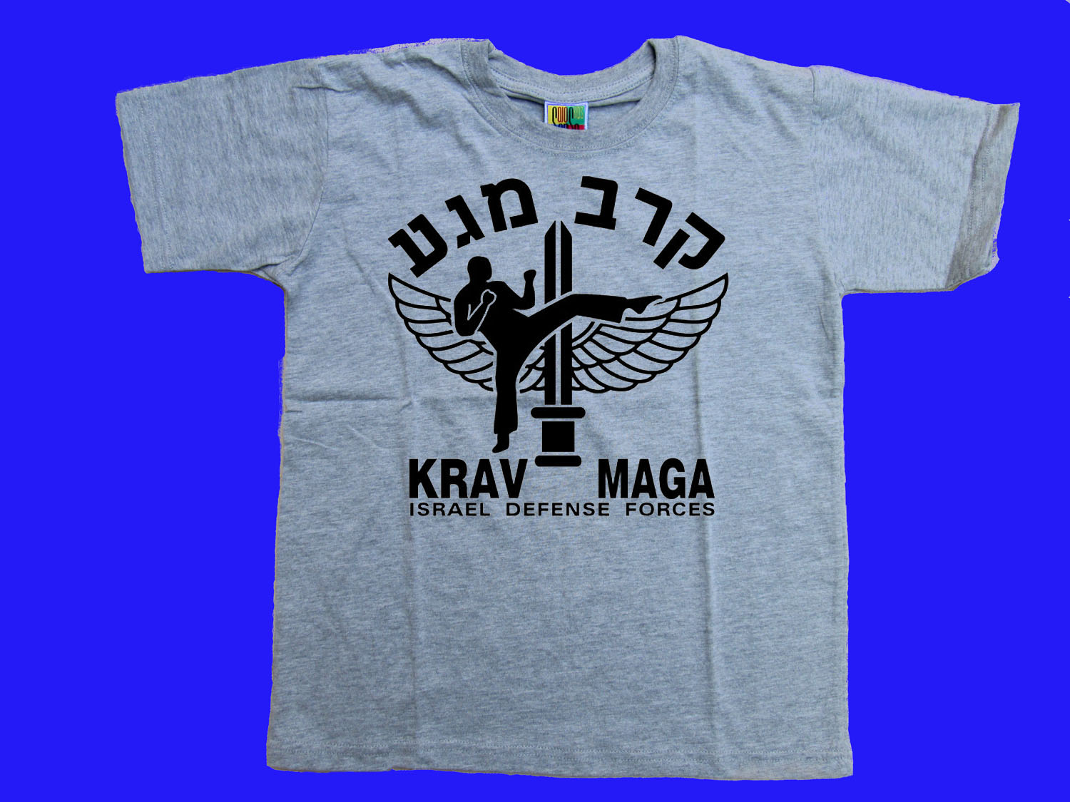 Krav maga emblem close combat children sizes gray t-shirt