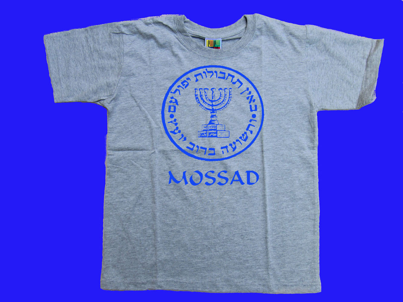 Israel CIA Mossad emblem children gray t-shirt