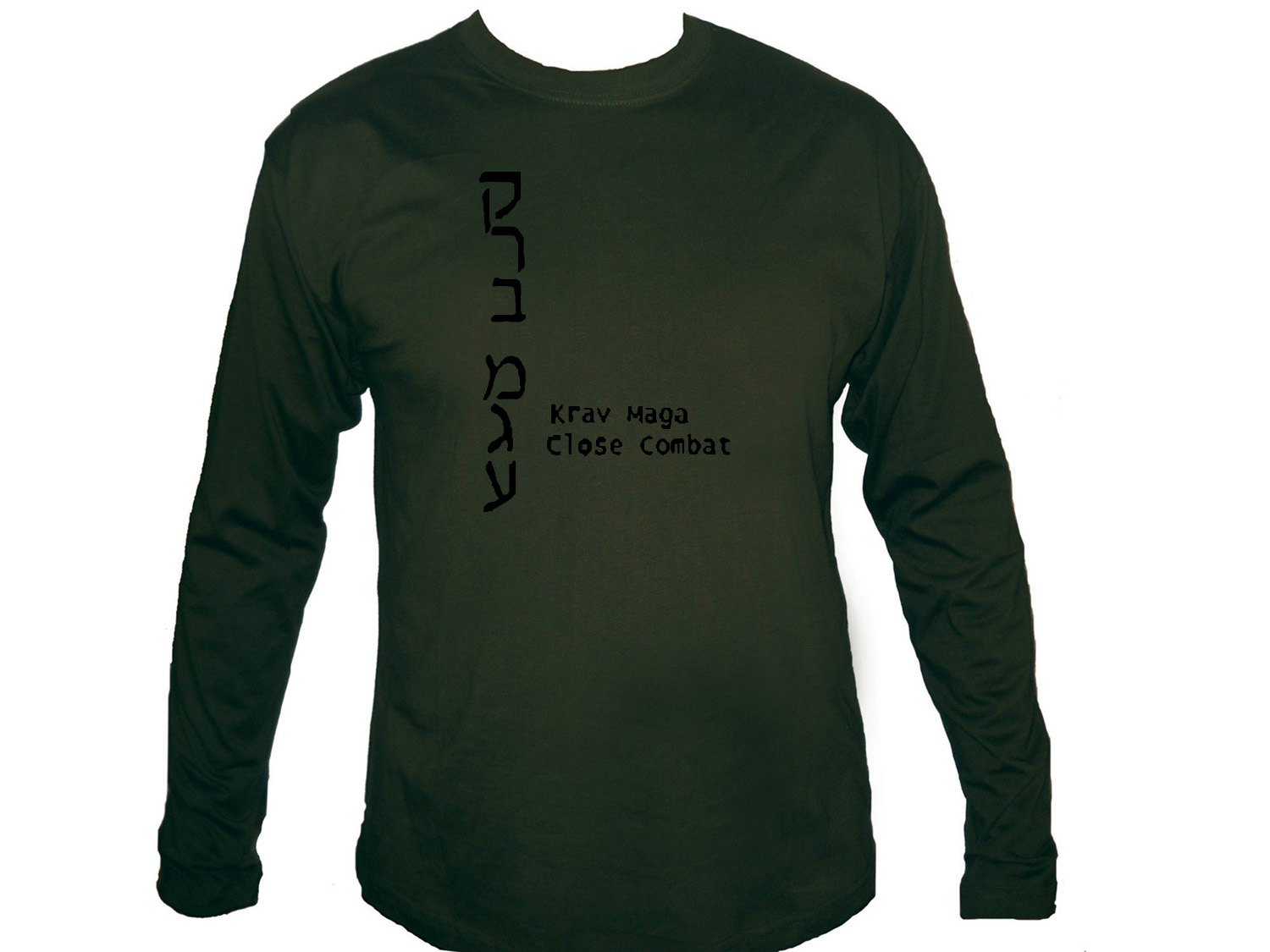 Krav Maga Close Combat sleeved olive MMA t-shirt