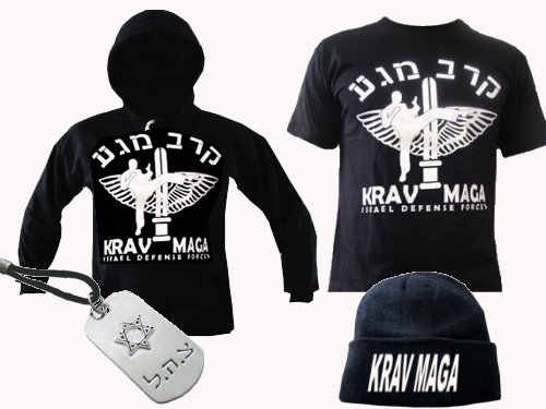 Israel martial arts Krav Maga Sweatshirt, T-shirt, Winter Hat, Dog Tag Set