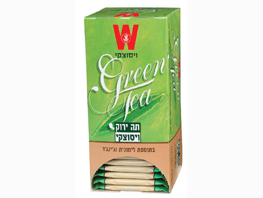 Israel kosher Wissotzky Green Tea with Lemongrass and Ginger (25 Bags)