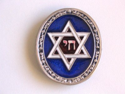 Israel collectable Magen David Chai (hai) metal refrigerator magnet