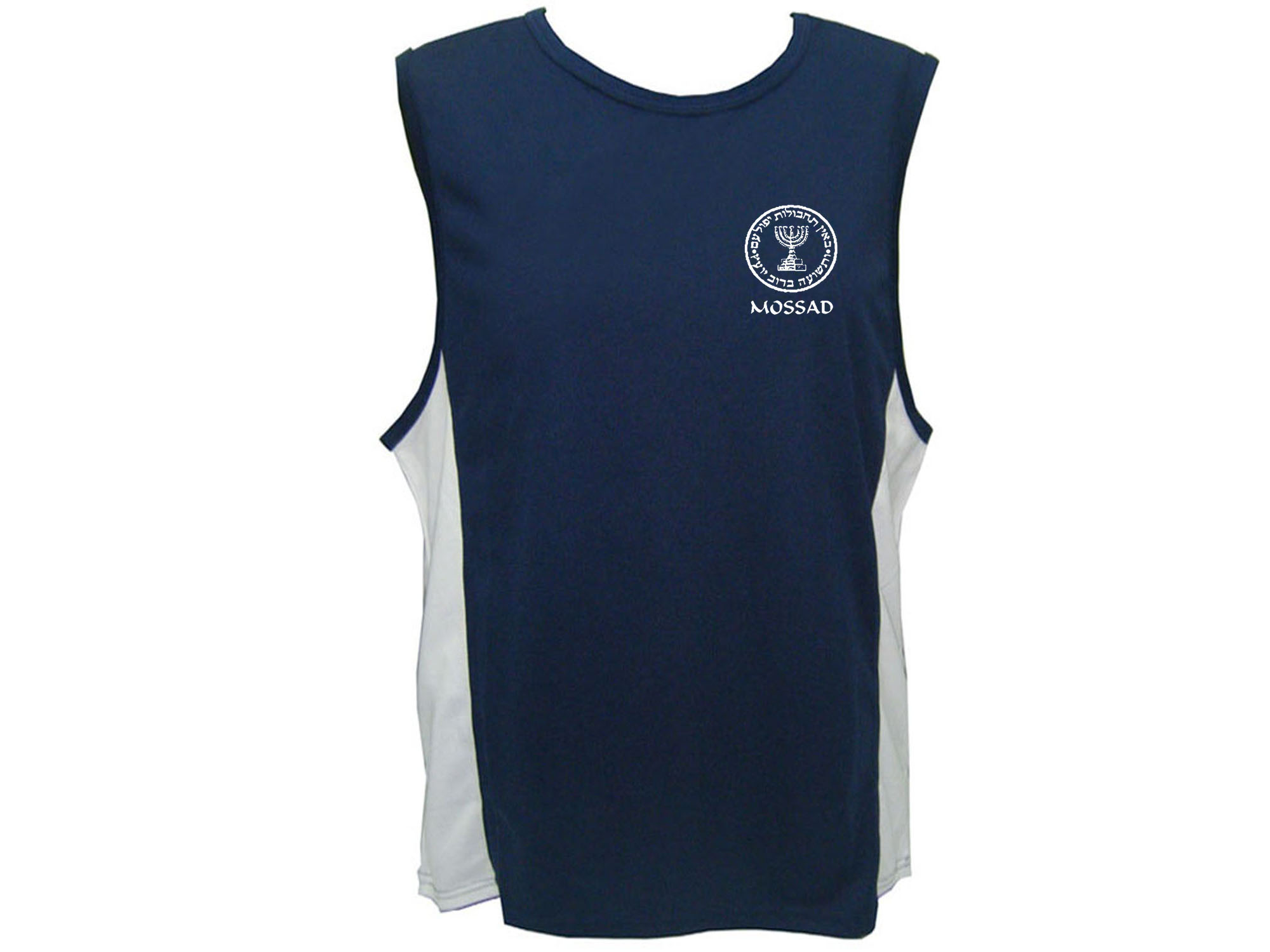 Israel secret service Mossad Israel CIA Hebrew polyester tank shirt