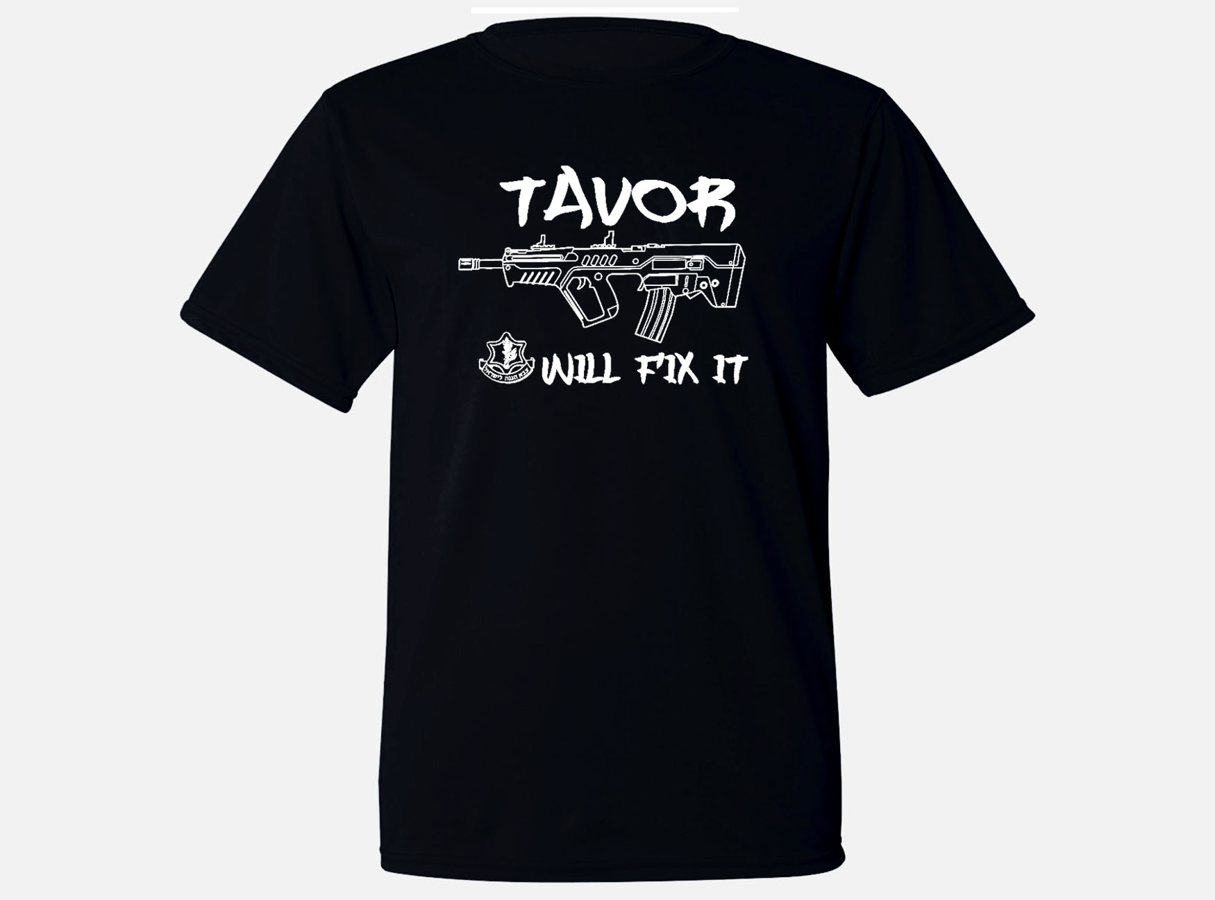 Tavor Machine Gun Israel sweat proof black T-Shirt